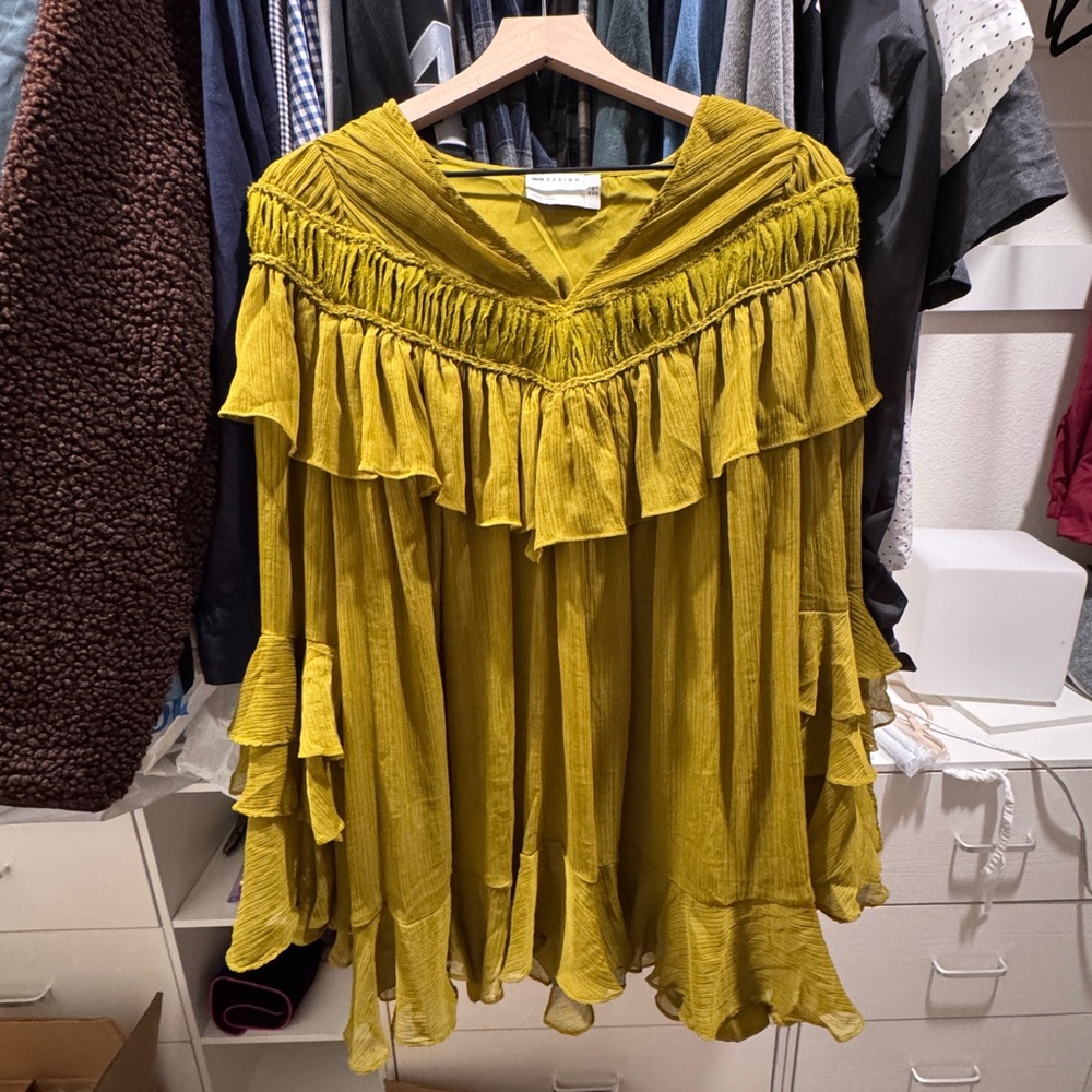 ASOS Macrame Ruffle Sleeve Mini Dress - Picture 3 of 7